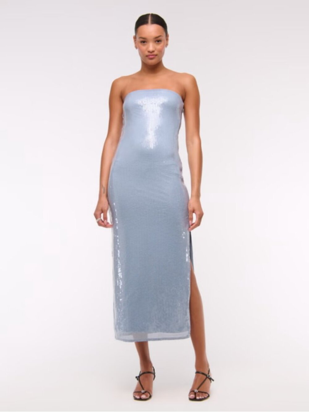 Abercrombie Strapless Sequin Midi Dress